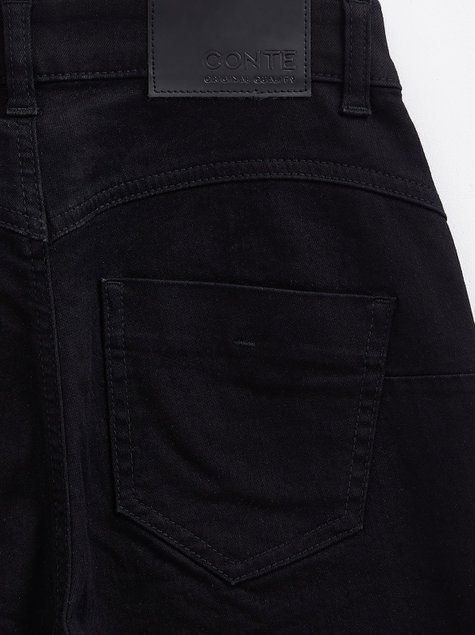 Джинси skinny з ефектом push-up і з високою посадкою Conte Elegant CON-374, deep black, XL, 48/164, Черный