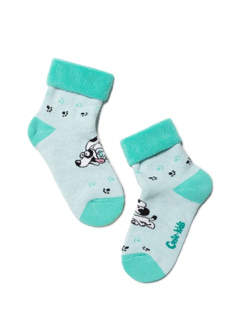 Шкарпетки дитячі Conte Kids SOF-TIKI (махрові з відворотом), бледно-бирюзовый, 16, 24, Светло-розовый