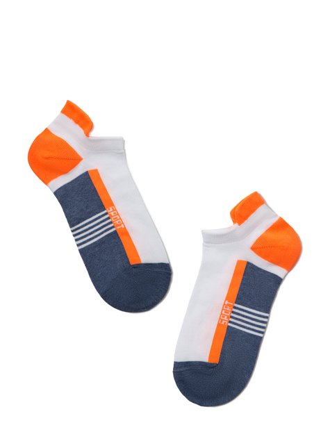Шкарпетки чоловічі "DIWARI" ACTIVE (ультракороткі), джинс-Оранжевый, 40-41, 40, Комбинированный