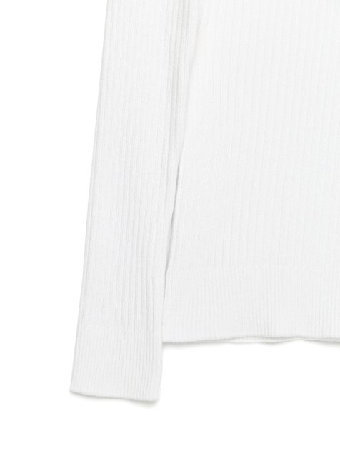 Джемпер в рубчик из пряжи с вискозой Conte Elegant LDK 105, off-white, XS, 40/170, Белоснежный