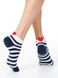 Короткі жіночі бавовняні шкарпетки Conte Elegant ACTIVE, белый-темно-синий, 36-37, 36, Комбинированный