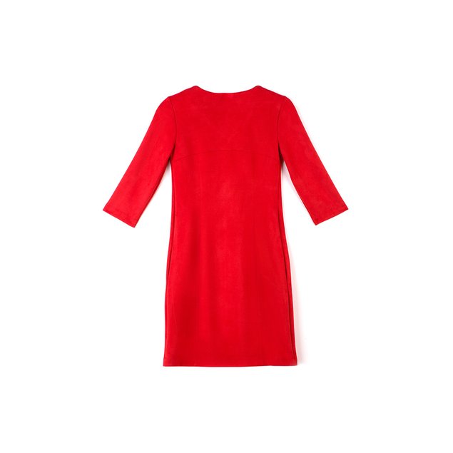 Платье-футляр из искусственной замши с карманами Conte Elegant LPL 838, red, XL, 48/170, Красный