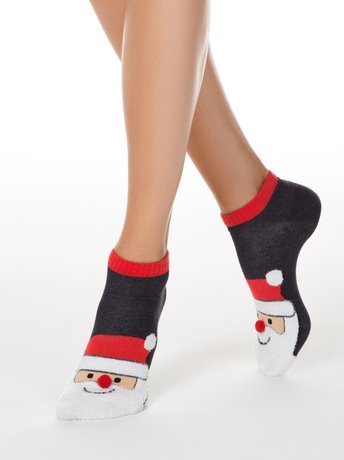 Шкарпетки жіночі Conte Elegant NEW YEAR "Санта-Клаус" (короткі), Черный, 36-39, 36, Черный