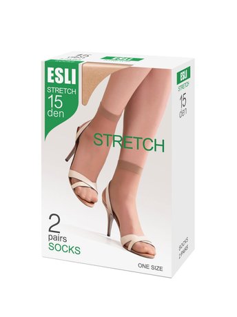 Тонкі прозорі носки ESLI STRETCH 15 (2 пари), castoro, 36-39, 36, Темно-коричневый