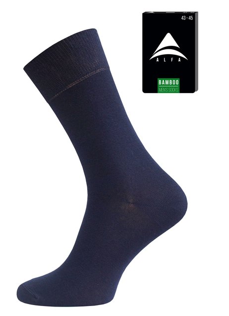 Шкарпетки чоловічі "ALFA" 2560 BAMBOO (середньої довжини), Темно-синій, 40-42, 40, Темно-синий