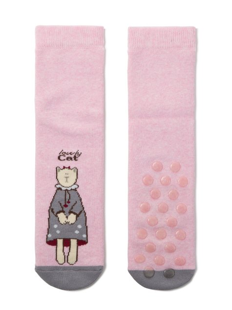 Шкарпетки жіночі бавовняні Conte Elegant HAPPY (махрові, антиковзаючі), Светло-розовый, 36-37, 36, Светло-розовый