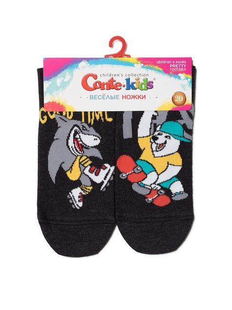 Шкарпетки дитячі Conte Kids Веселі ніжки, Черный, 20, 30, Черный
