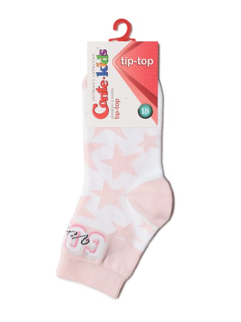 Шкарпетки дитячі Conte Kids TIP-TOP (бавовняні, з малюнками), персик, 16, 24, Персиковый
