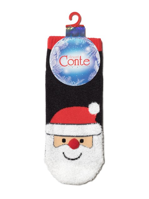 Шкарпетки жіночі Conte Elegant NEW YEAR "Санта-Клаус" (короткі), Черный, 36-39, 36, Черный