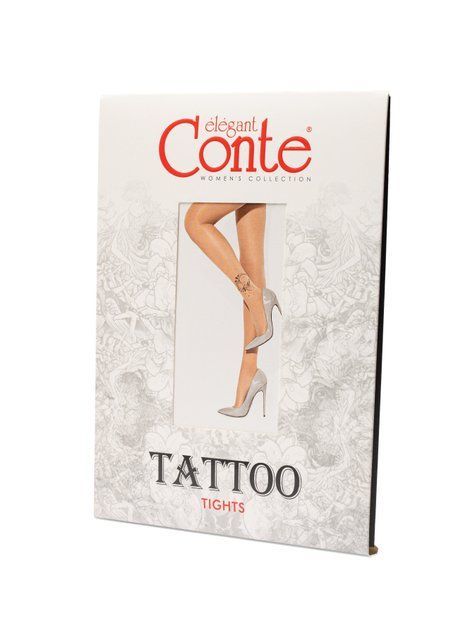 Жіночі колготки Conte Elegant TATTOO (Moon Art), Natural, 2, 2, Светло-бежевый