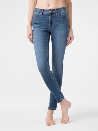 Ультракомфорные eco-friendly джинсы skinny со средней посадкой Conte Elegant CON-182, authentic blue, L, 46/164, Синий