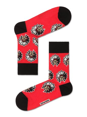 Шкарпетки чоловічі DiWaRi HAPPY (з малюнком), Червоний, 40-41, 40, Красный