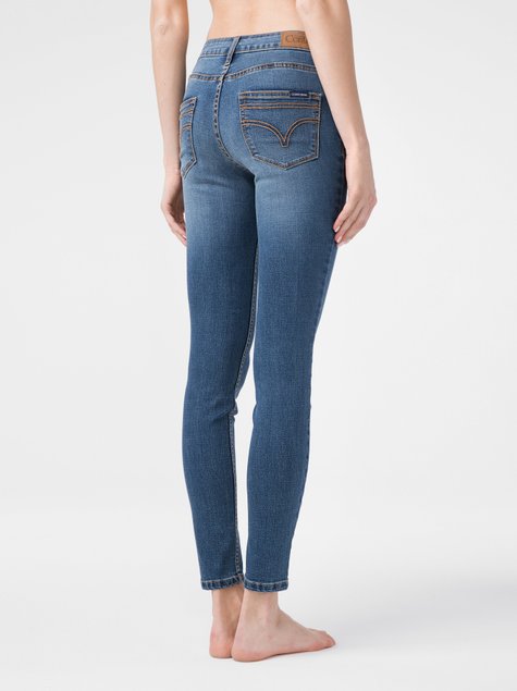 Ультракомфорні eco-friendly джинси skinny з середньою посадкою Conte Elegant CON-182, authentic blue, L, 46/164, Синий