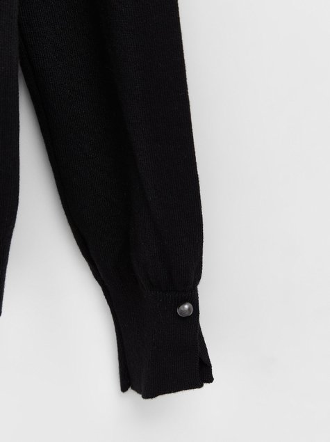 Джемпер з декоративними перлинами по рукавах Conte Elegant LDK 148, black, XL, 48/170, Черный