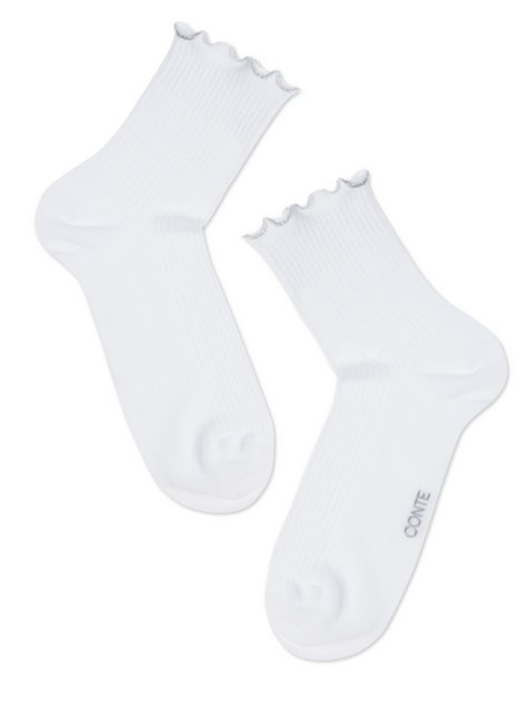 Бавовняні шкарпетки з фактурним переплетенням Conte Elegant CLASSIC 20С-172СП, Білий, 36-37, 36, Белый