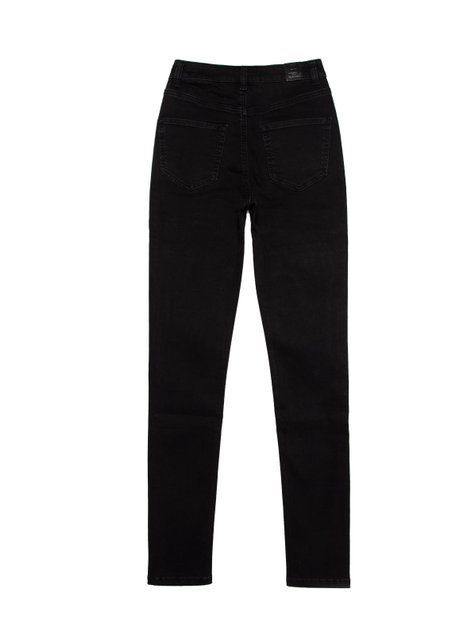 Моделюючі джинси на ґудзиках з високою посадкою Conte Elegant CON-352, washed black, XS, 40/164, Черный