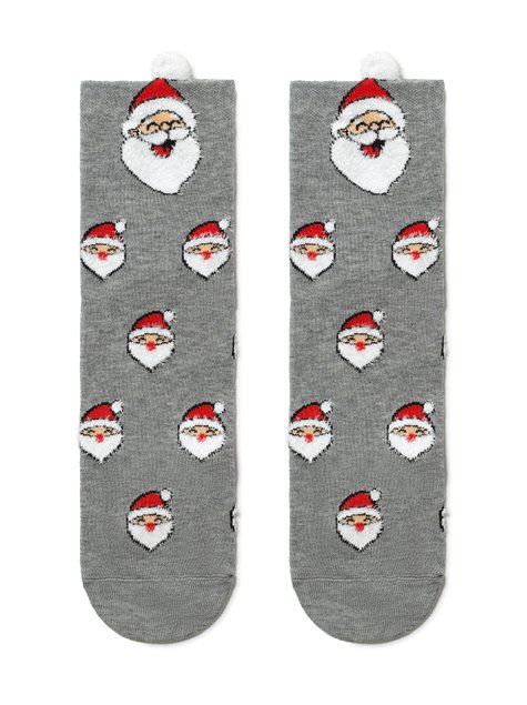 Шкарпетки жіночі Conte Elegant NEW YEAR "Санта-Клаус", серый, 36-39, 36, Сірий