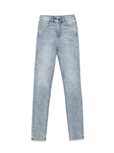 Моделирующие джинсы skinny с супервысокой посадкой Conte Elegant CON-216 Lycra®, acid washed grey, XS, 40/164, Серый