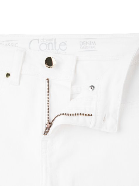 Ультракомфортные моделирующие джинсы Conte Elegant CON-38W (NEW), white, L, 46/164, Белый