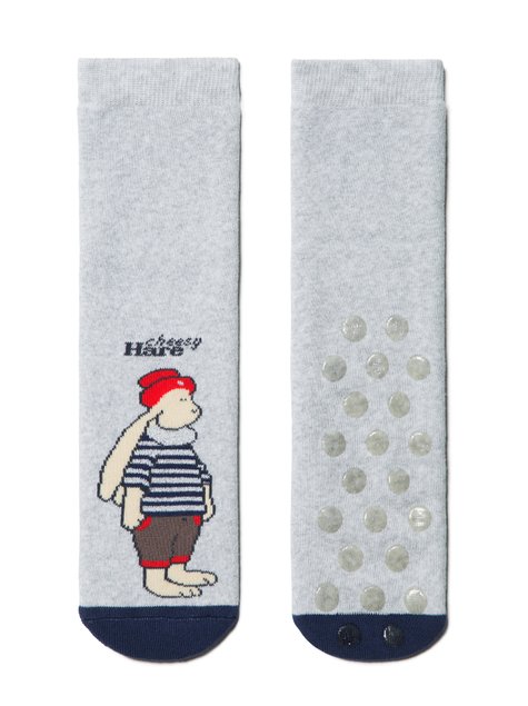 Шкарпетки жіночі бавовняні Conte Elegant HAPPY (махрові, антиковзаючі), Светло-серый, 36-37, 36, Светло-серый