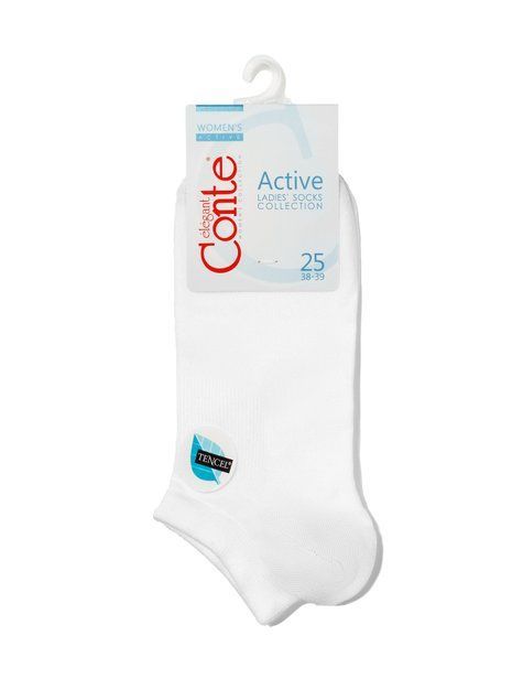 Носки женские Conte Elegant ACTIVE (ультракороткие, tencel), Белый, 38-39, 38, Белый