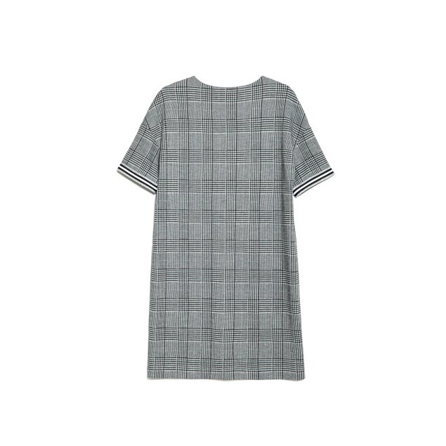 Ультрамодна сукня А-силуету в клітку Conte Elegant LPL 893, grey check, S, 42/170, Сірий