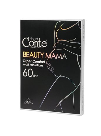 Плотные матовые колготки для будущих мам Conte Elegant BEAUTY MAMA 60, Nero, 2, 2, Черный
