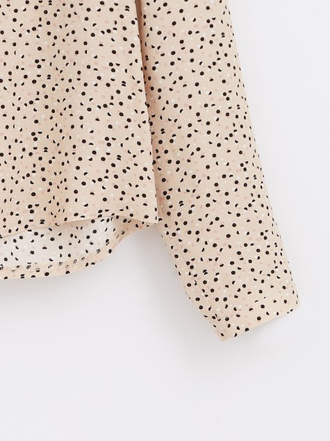 Блузка на завязках с премиальной вискозы Conte Elegant LBL 1178, beige-multi, XS, 40/170, Бежевый