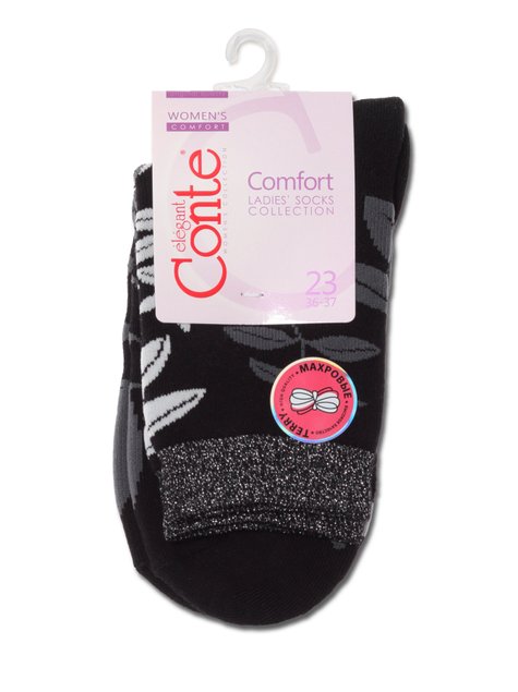 Носки женские хлопковые Conte Elegant COMFORT (махровые), Черный, 36-37, 36, Черный