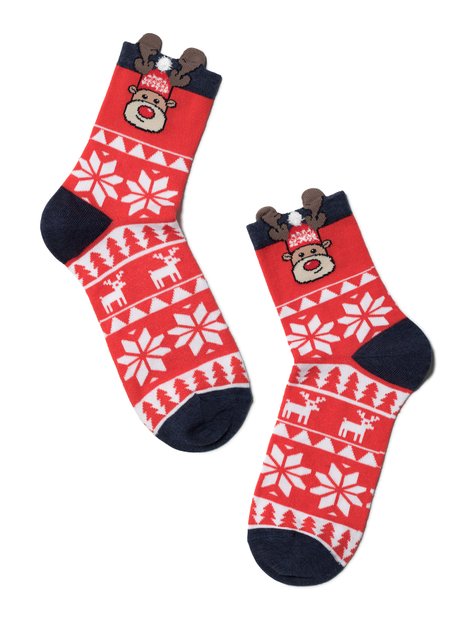 Шкарпетки жіночі Conte Elegant NEW YEAR "Рудольф", Червоний, 36-39, 36, Красный