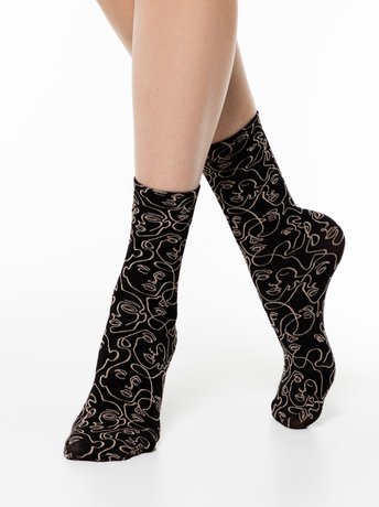 Шкарпетки Conte Elegant FANTASY, nero-bianco, 36-39, 36, Черно-белый