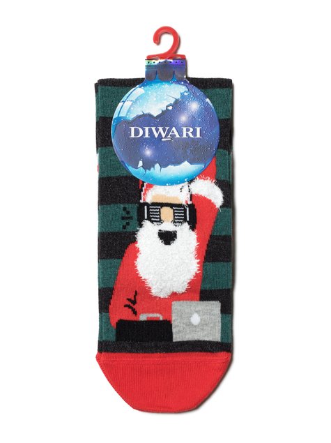 Новогодние мужские носки DiWaRi, темно-Бирюзовый, 43-45, 43, Темно-бирюзовый