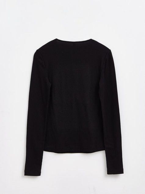 Джемпер в рубчик с фигурной деталью Conte Elegant LD 1576, black, S, 42/170, Черный
