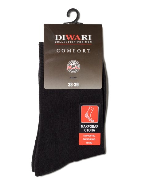 Шкарпетки чоловічі "DIWARI" COMFORT, Черный, 38-39, 38, Черный
