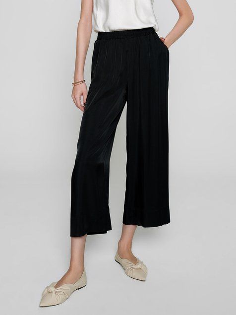 Чорні кюлоти з високою посадкою з віскози Conte Elegant Arizona, black, XS, 40/164, Черный