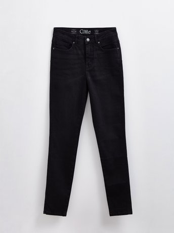 Моделирующие джинсы skinny с высокой посадкой Conte Elegant CON-391, washed black, L, 46/164, Черный