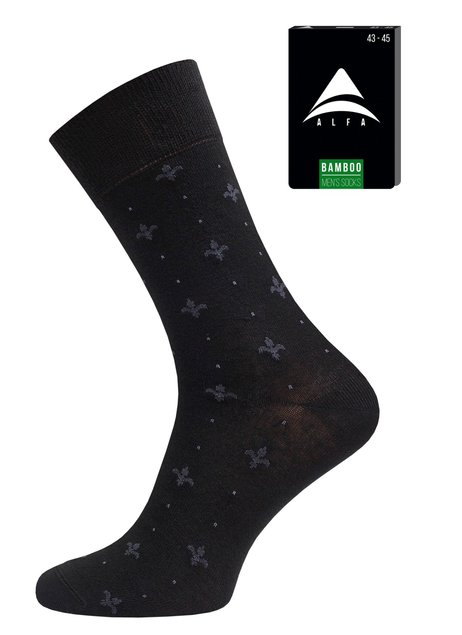 Шкарпетки чоловічі "ALFA" 2560 BAMBOO (середньої довжини), Черный, 40-42, 40, Черный