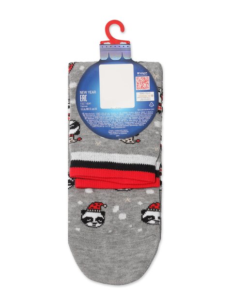 Шкарпетки жіночі Conte Elegant NEW YEAR «Xmas panda», серый, 36-39, 36, Сірий