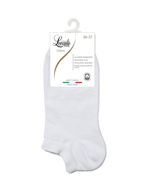 Шкарпетки жіночі бавовняні Levante 15С-46СПЛ, Білий, 36-37, 36, Белый