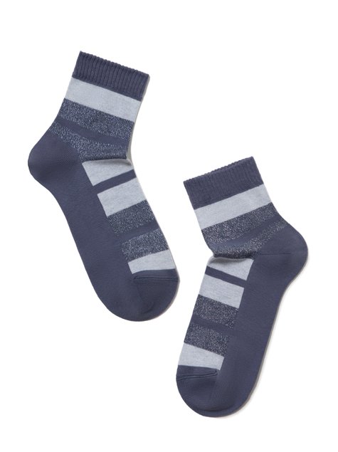 Шкарпетки жіночі бавовняні Conte Elegant CLASSIC (люрекс), темный джинс, 36-37, 36, Темно-синий