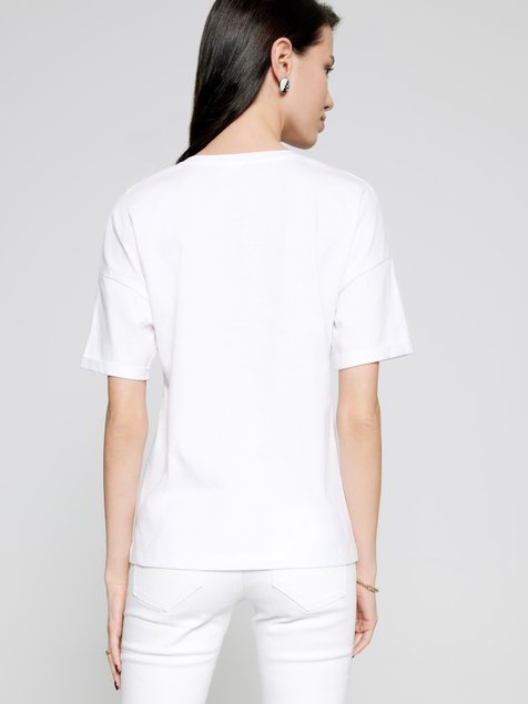Белая хлопковая футболка с принтом "Fashion Girl" Conte Elegant LD 1114, white, L, 46/170, Белый