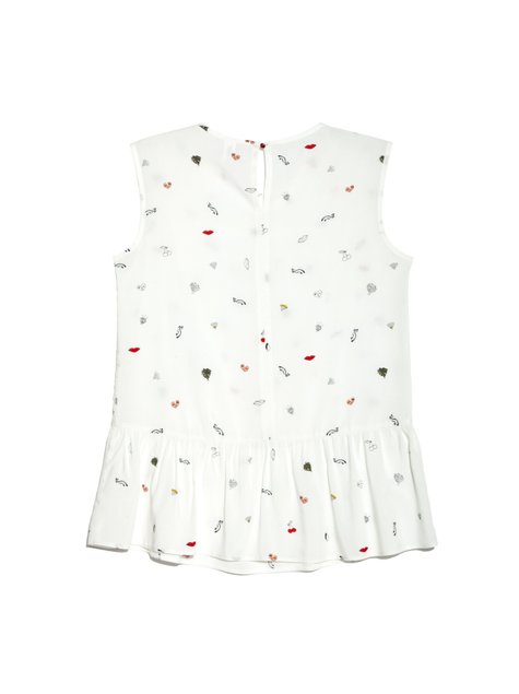 Ультрамодная блузка без рукавов с ярким принтом Conte Elegant LBL 918, white WIFI, XS, 40/170, Белый