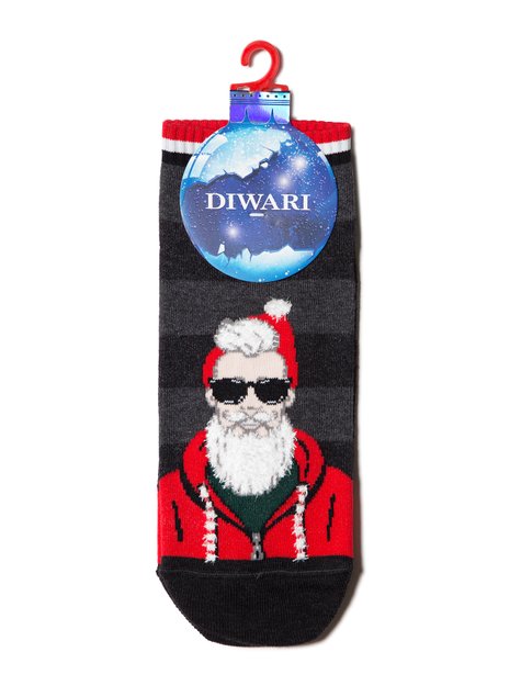Новорічні чоловічі шкарпетки DiWaRi, Темно-сірий, 43-45, 43, Темно-серый