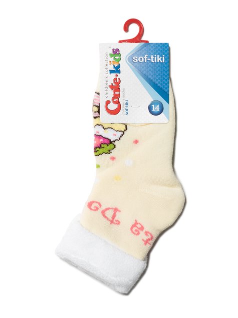 Шкарпетки дитячі Conte Kids SOF-TIKI (махрові з відворотом), Кремовый, 12, 18, Светло-бежевый