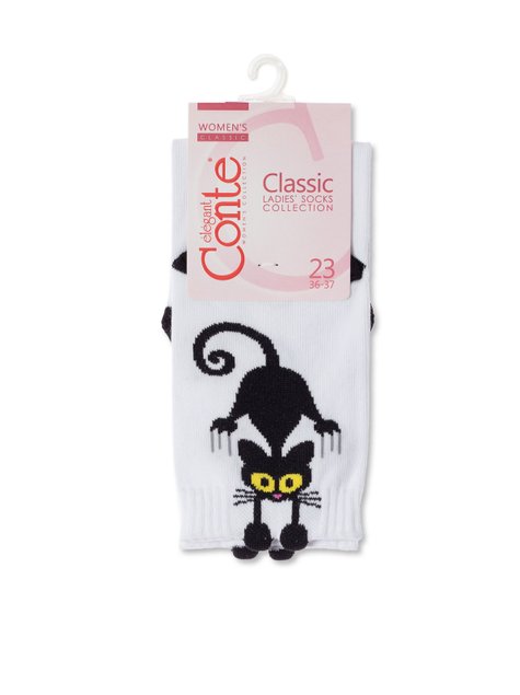 Носки хлопковые женские Conte Elegant CLASSIC, Белый, 36-37, 36, Белый