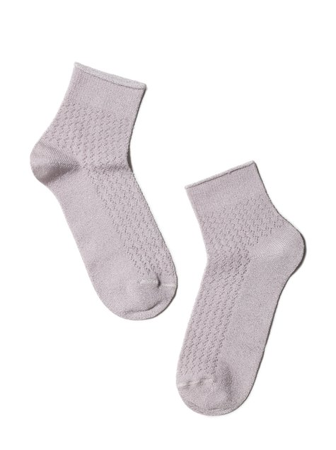 Ажурные носки Conte Elegant AJOUR (из вискозы с люрексом), Пепельно-Розовый, 36-37, 36, Комбинированный