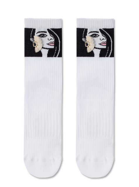 Носки с декором Conte Elegant FANTASY, Белый, 36-39, 36, Белый