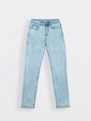 Джинси straight leg c високою посадкою Conte Elegant CON-339, acid washed blue, L, 46/170, Синий