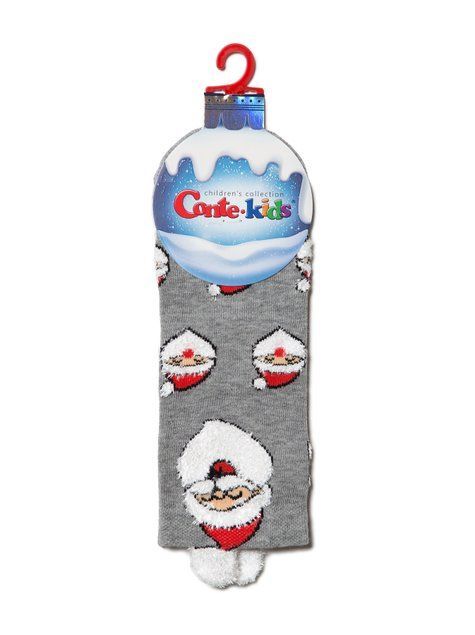 Шкарпетки дитячі Conte Kids NEW YEAR "Санта-Клаус", серый, 13-14, 21, Сірий