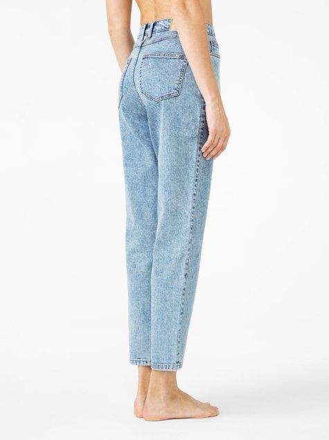 Джинси з високою посадкою Mom Fit Conte Elegant CON-301, light wash, XS, 40/170, Белый